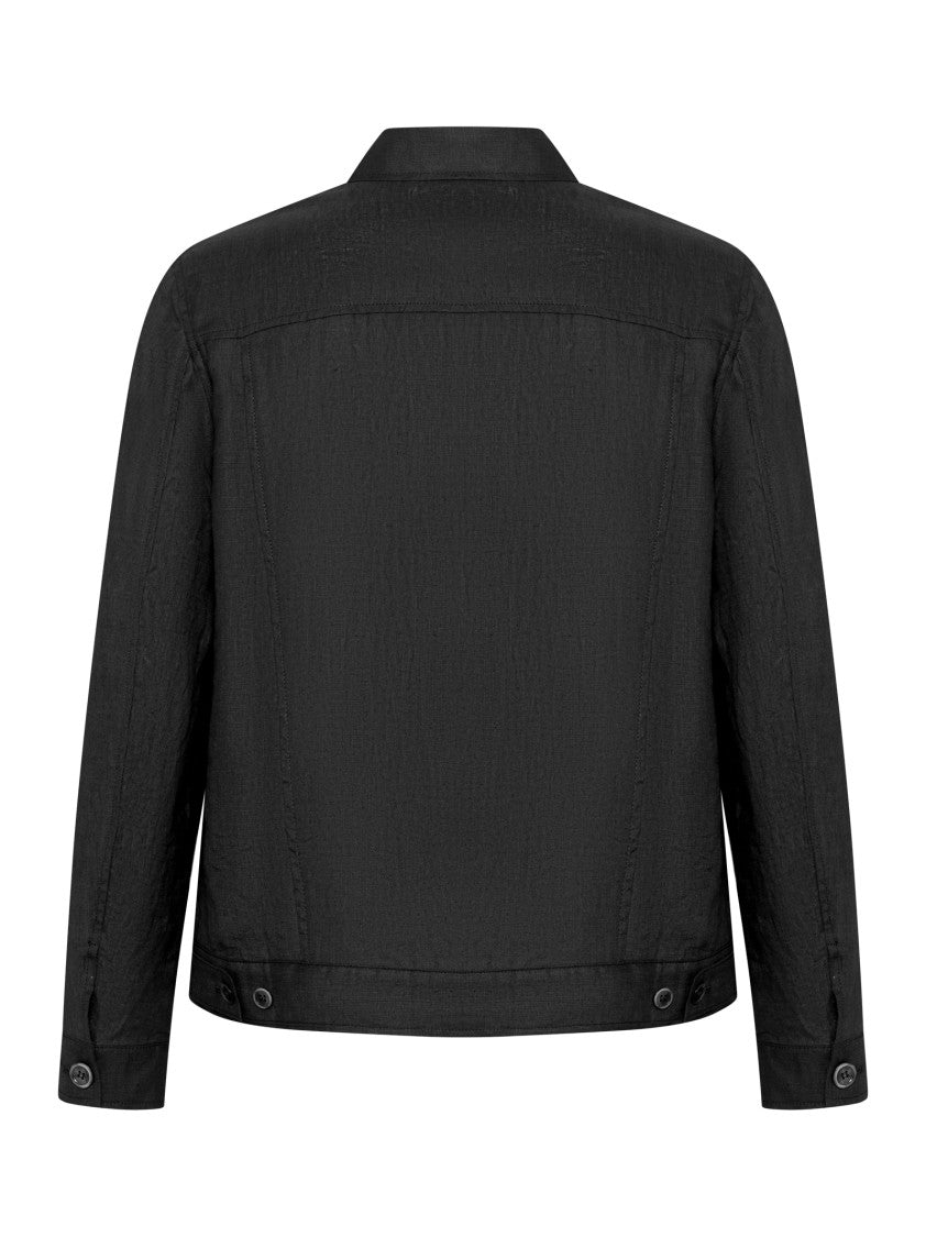 Franzese Collection Lightweight Black Linen Saharan Jacket