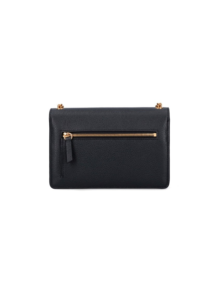 Mulberry "Darley" Small Bag, In Black Hammered Leather