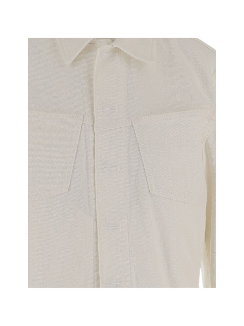 Sa Su Phi Ivory Cotton Jacket With Classic Collar