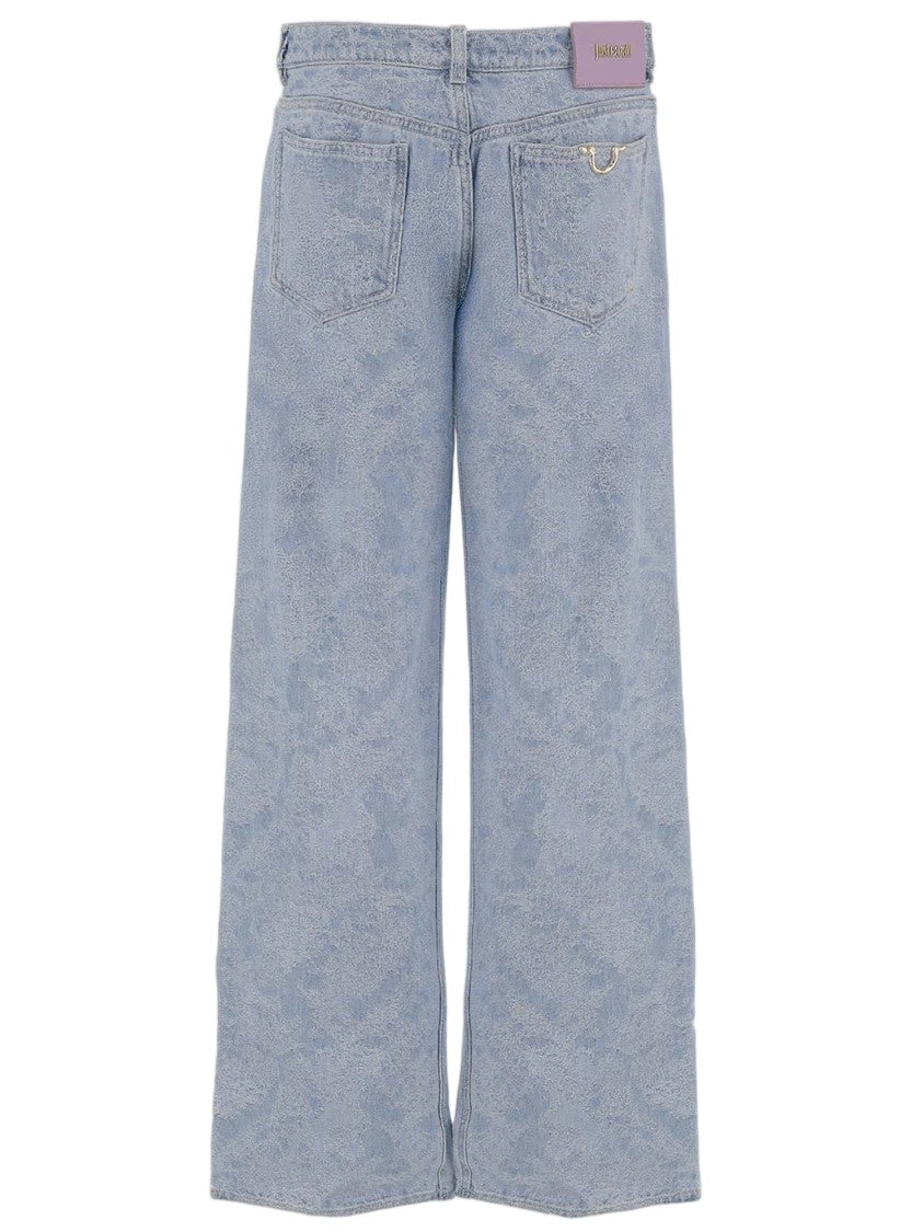 Just Cavalli Light-Colored Wide-Leg Jeans With Classic Five-Pocket Design