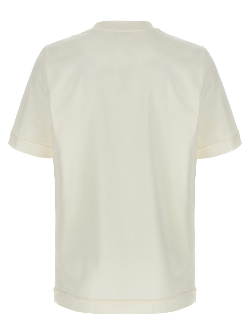 Moncler Crewneck T-Shirt With Leather Logo Patch