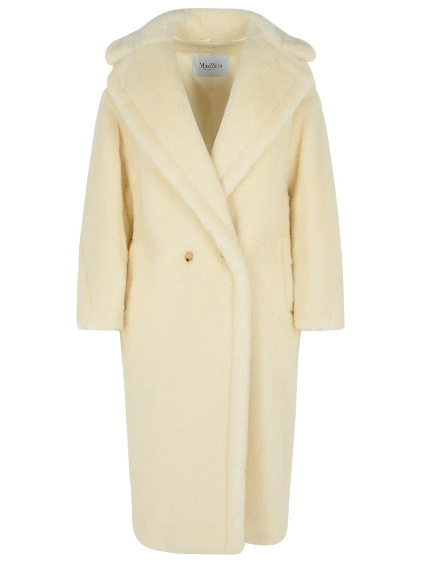 Max Mara White Alpaca And Virgin Wool Coat
