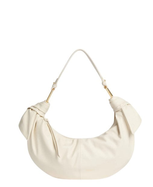 Coccinelle Crescent-Shaped Shoulder Bag With Gold Accents