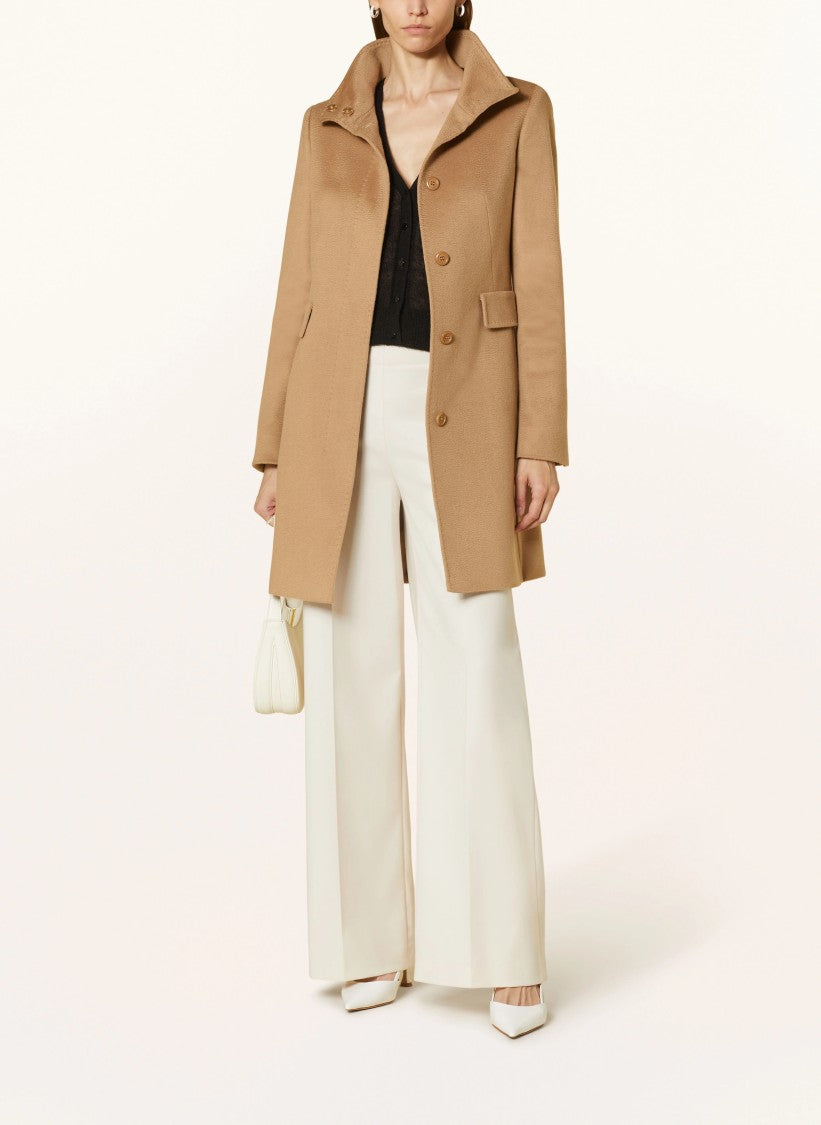 Max Mara Classic Tailored Virgin Wool Camel Coat
