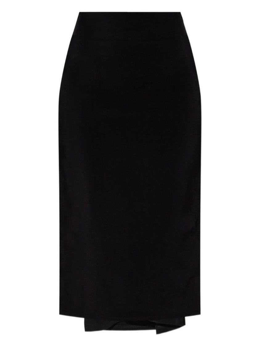 Jacquemus Black Draped Mid Length Tailored Skirt