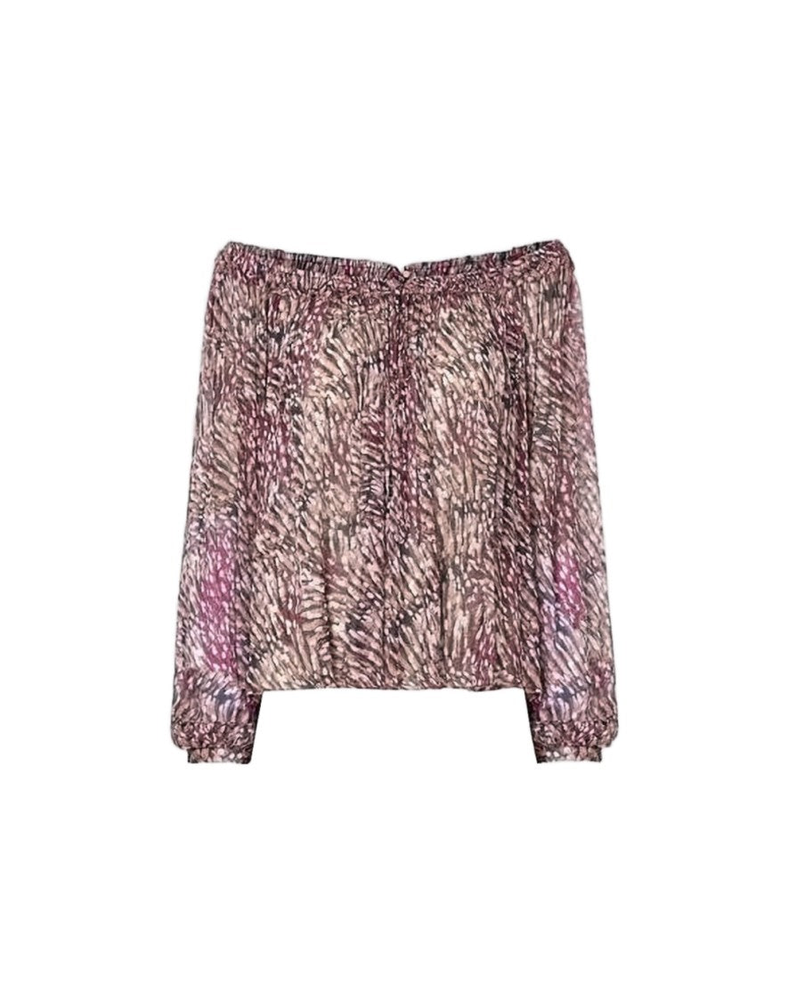 Isabel Marant Off-The-Shoulder Abstract Pattern Blouse