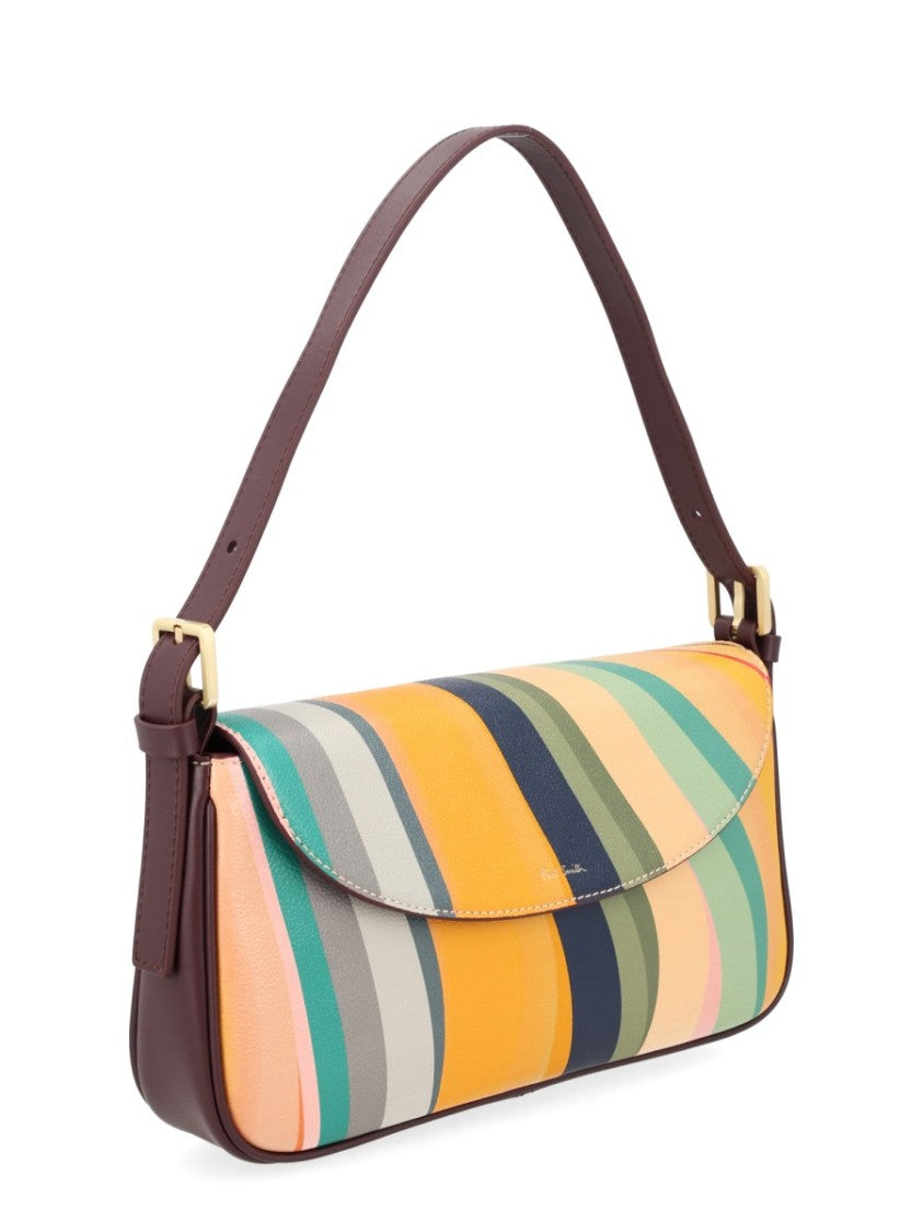 Paul Smith Dark Brown Swirl Pattern Leather Shoulder Bag