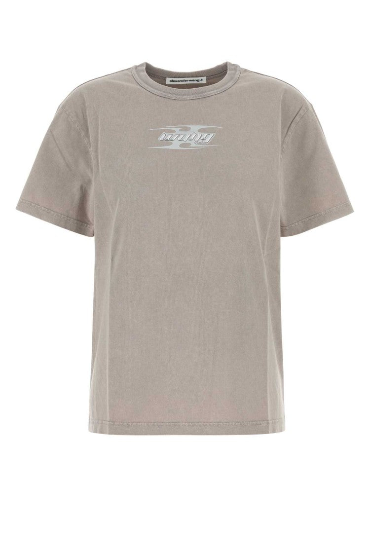 T By Alexander Wang Dove Grey Cotton T-Shirt