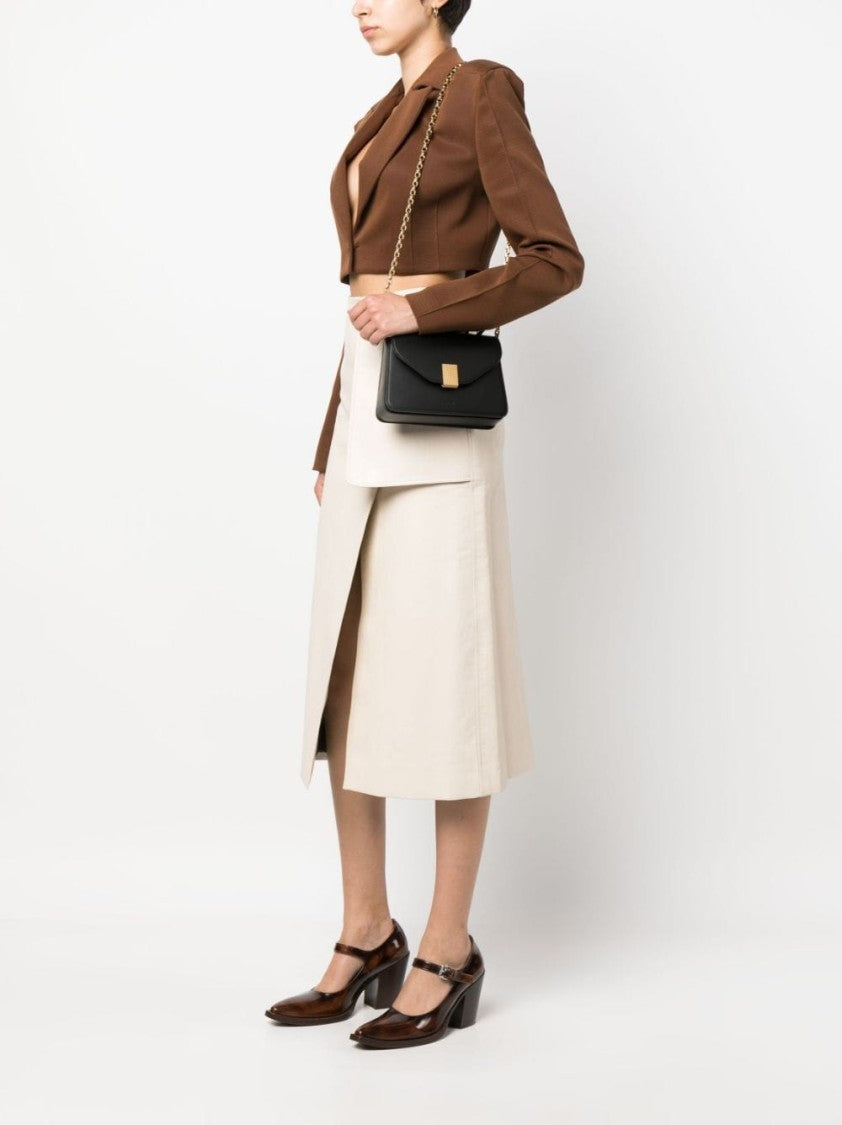 Lanvin Concerto Crossbody Bag In Smooth Black Calf Leather With Gold Hardware