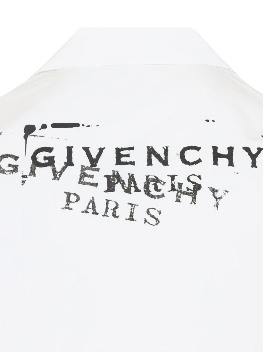 Givenchy Button-Fastened White Cotton Short-Sleeved Shirt