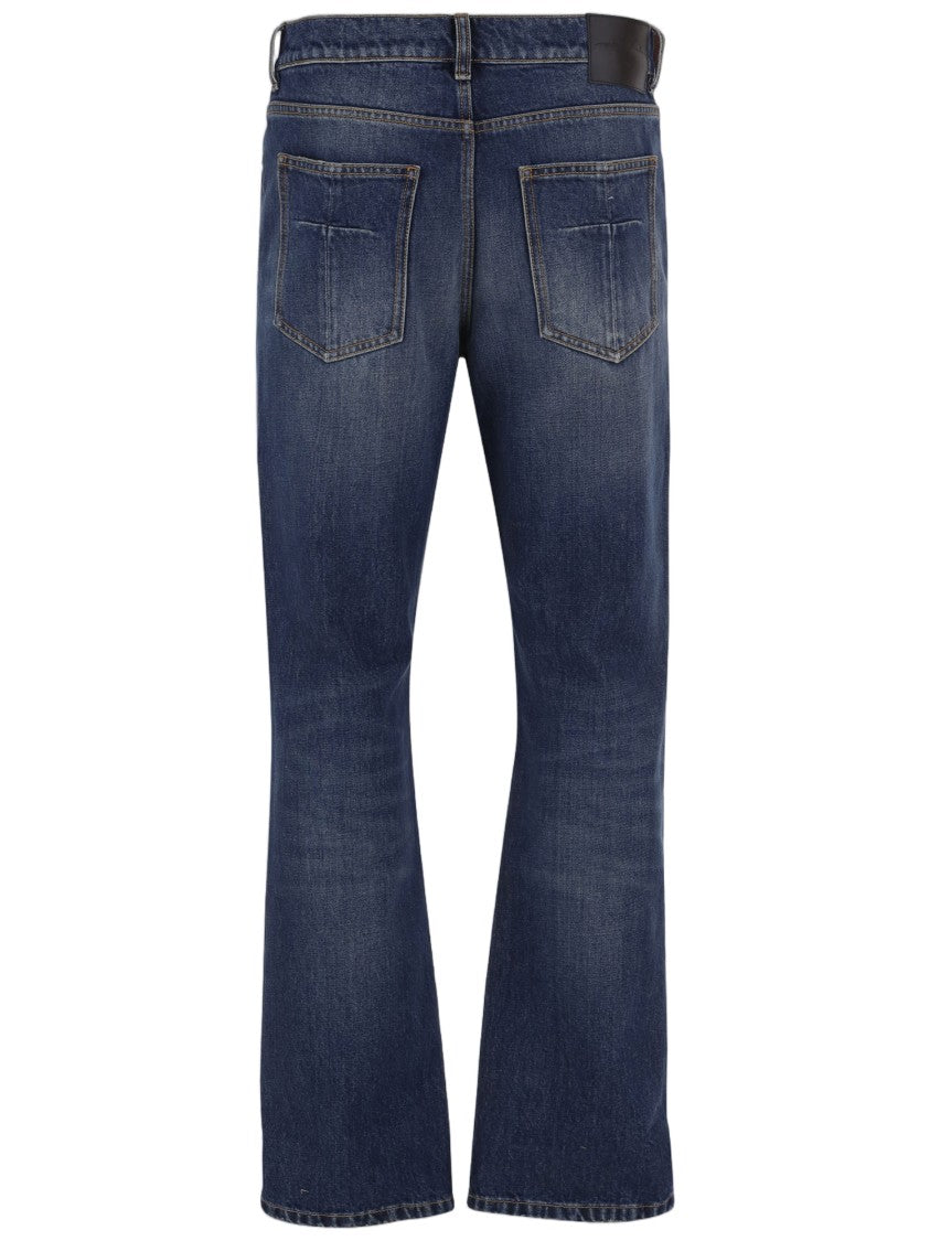 Matieres Fecales Slightly Flared Jeans With Vintage Wash And Five-Pocket Design