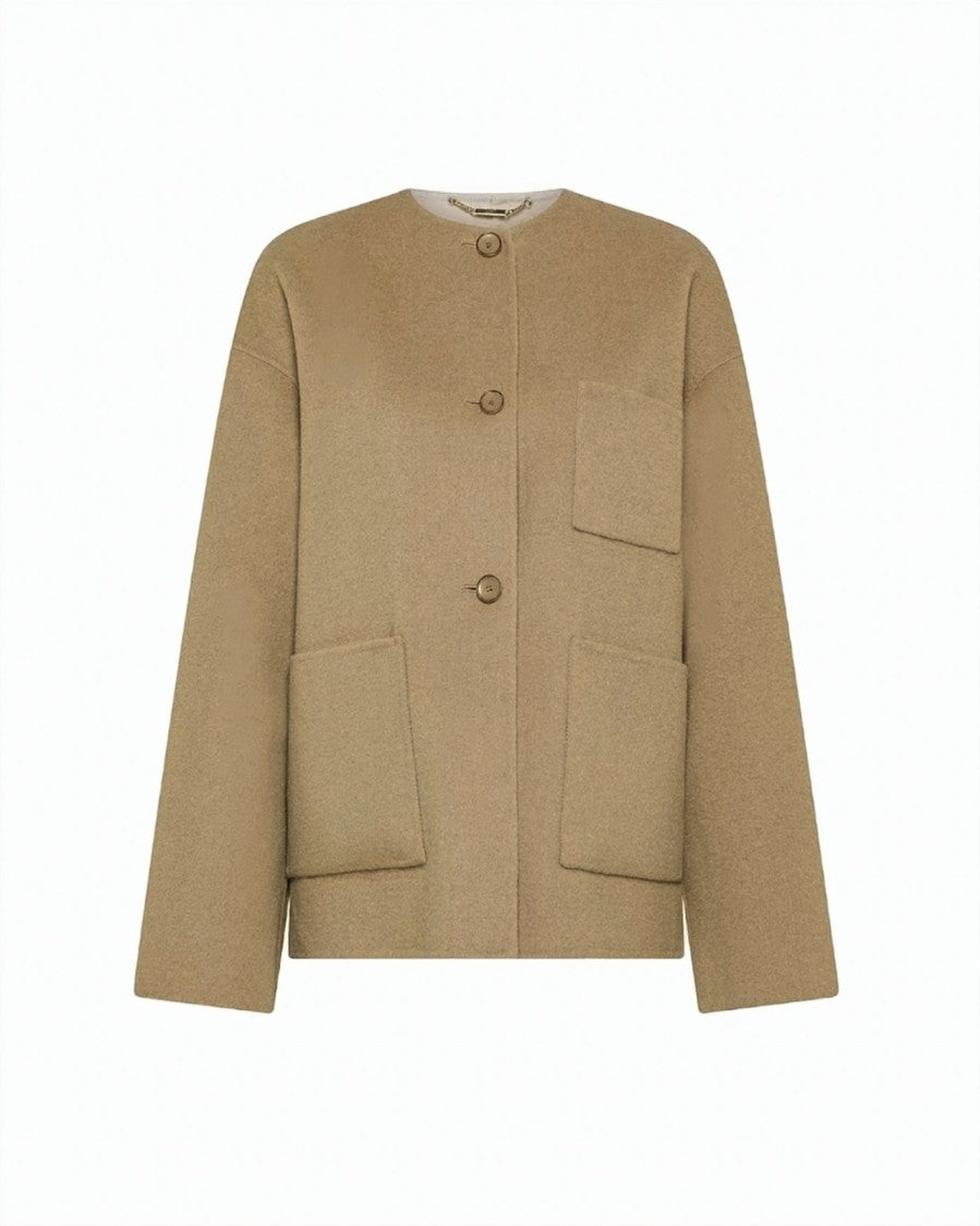 Seventy Double Mélange Wool-Blend Scarf Short Coat