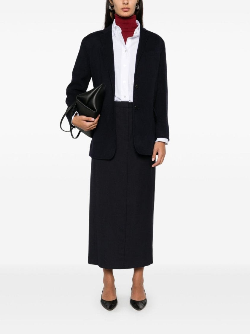 Theory Navy Blue Wool Cashmere Blazer