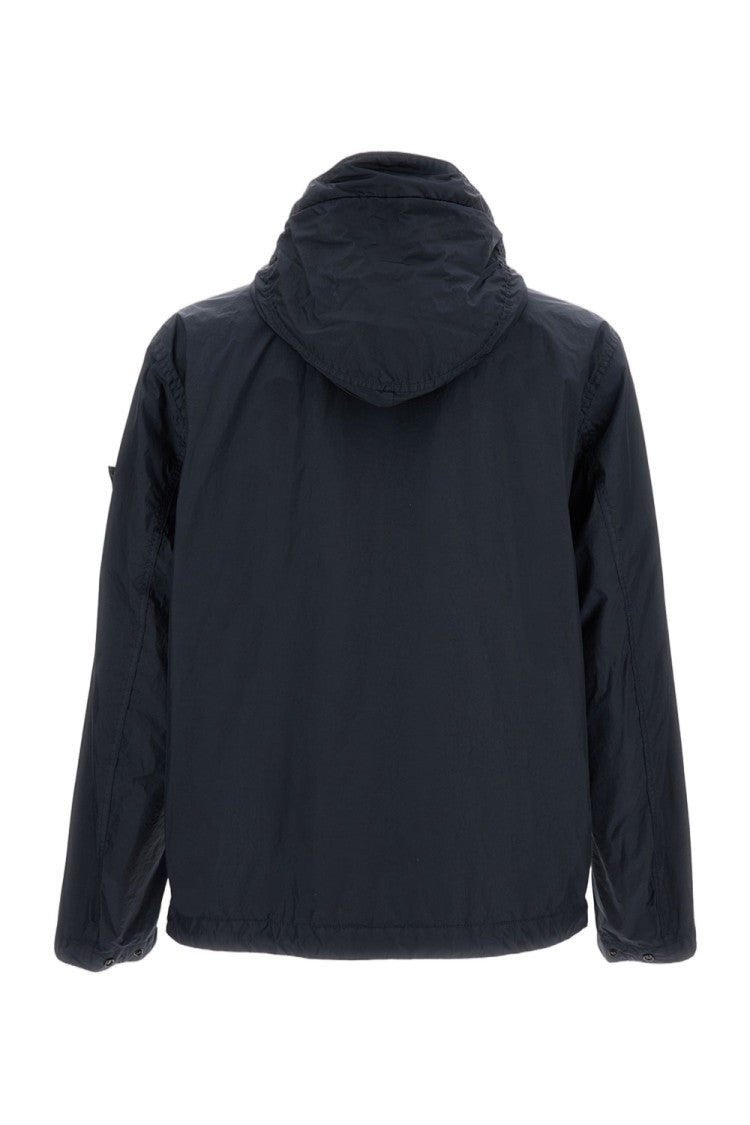 Stone Island Full-Zip Hooded Jacket With Double Slider Zipper