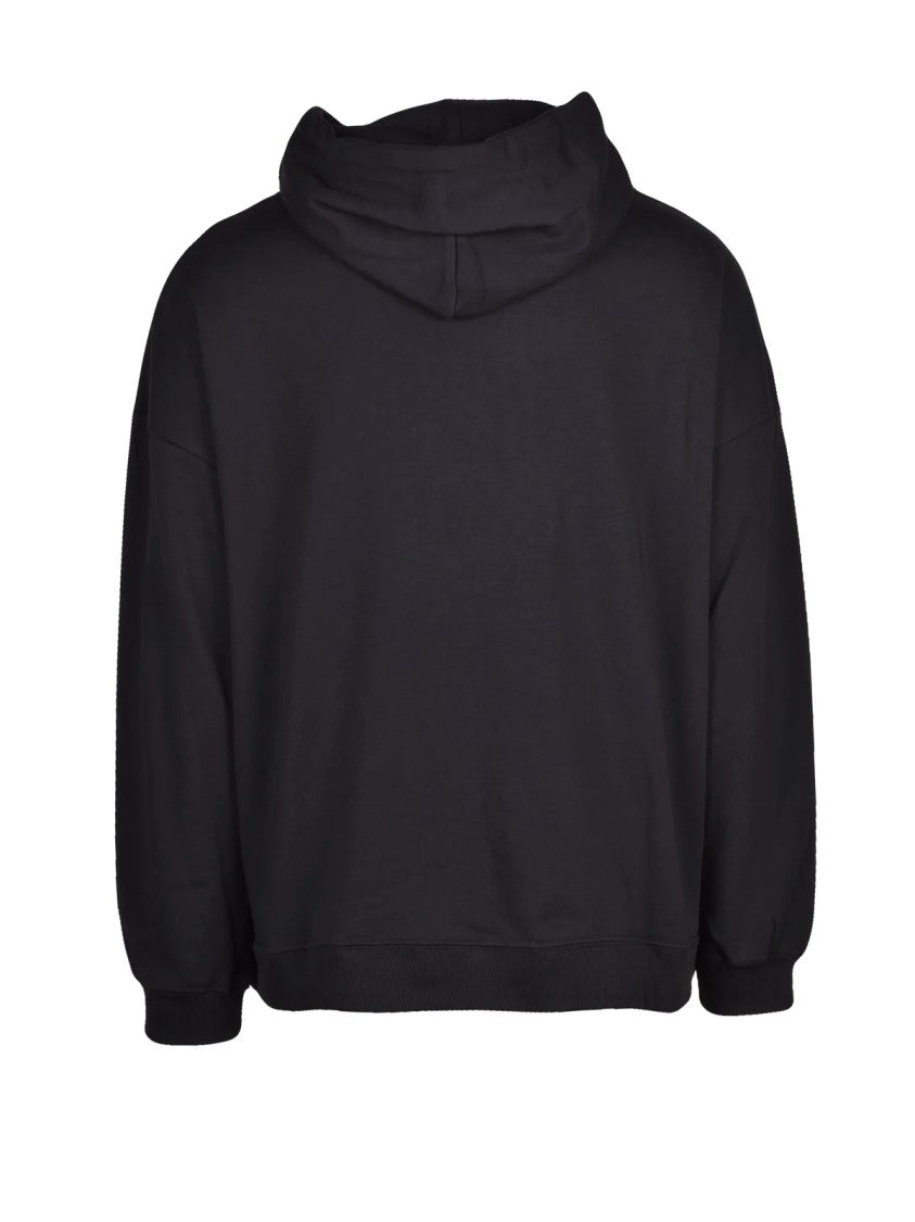 Gcds Black Cotton Hoodie