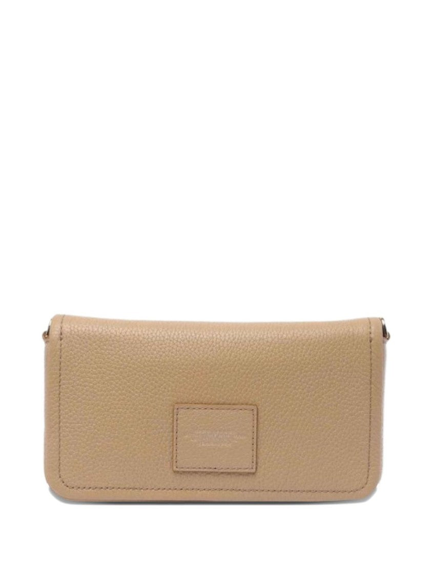 Marc Jacobs Brown Embossed Logo Leather Shoulder Bag
