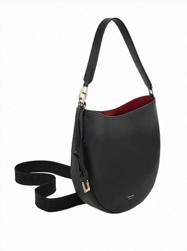 Salvatore Ferragamo Crescent-Shape Medium Hobo Bag In Smooth Calf Leather