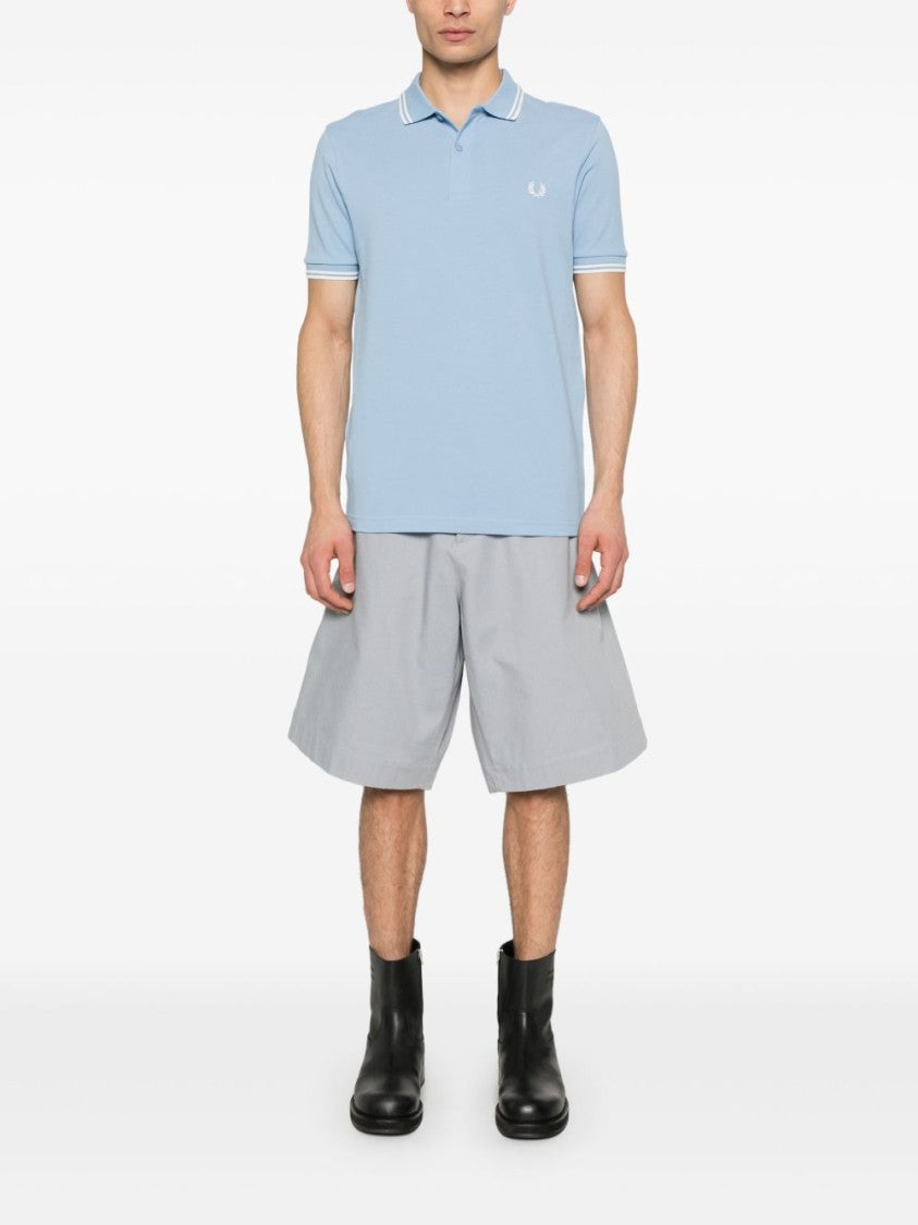 Comme Des Garçons Sporty Contrast-Striped Blue Polo Shirt