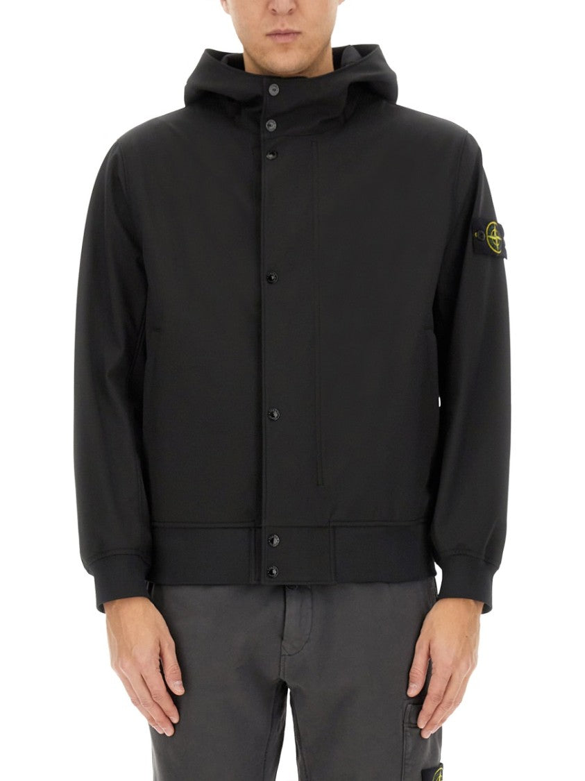 Stone Island Hooded Black Casual Jacket