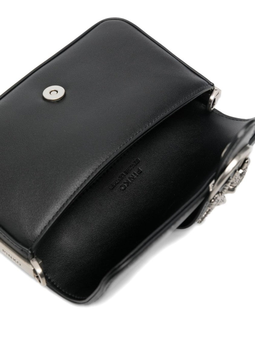 Pinko Rectangular Black Leather Bag
