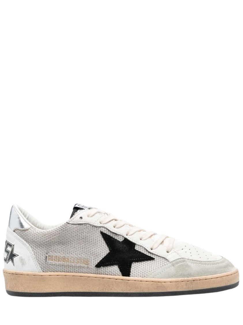 Golden Goose Black Iconic Star Detail Grey Mesh Low-Top Sneakers