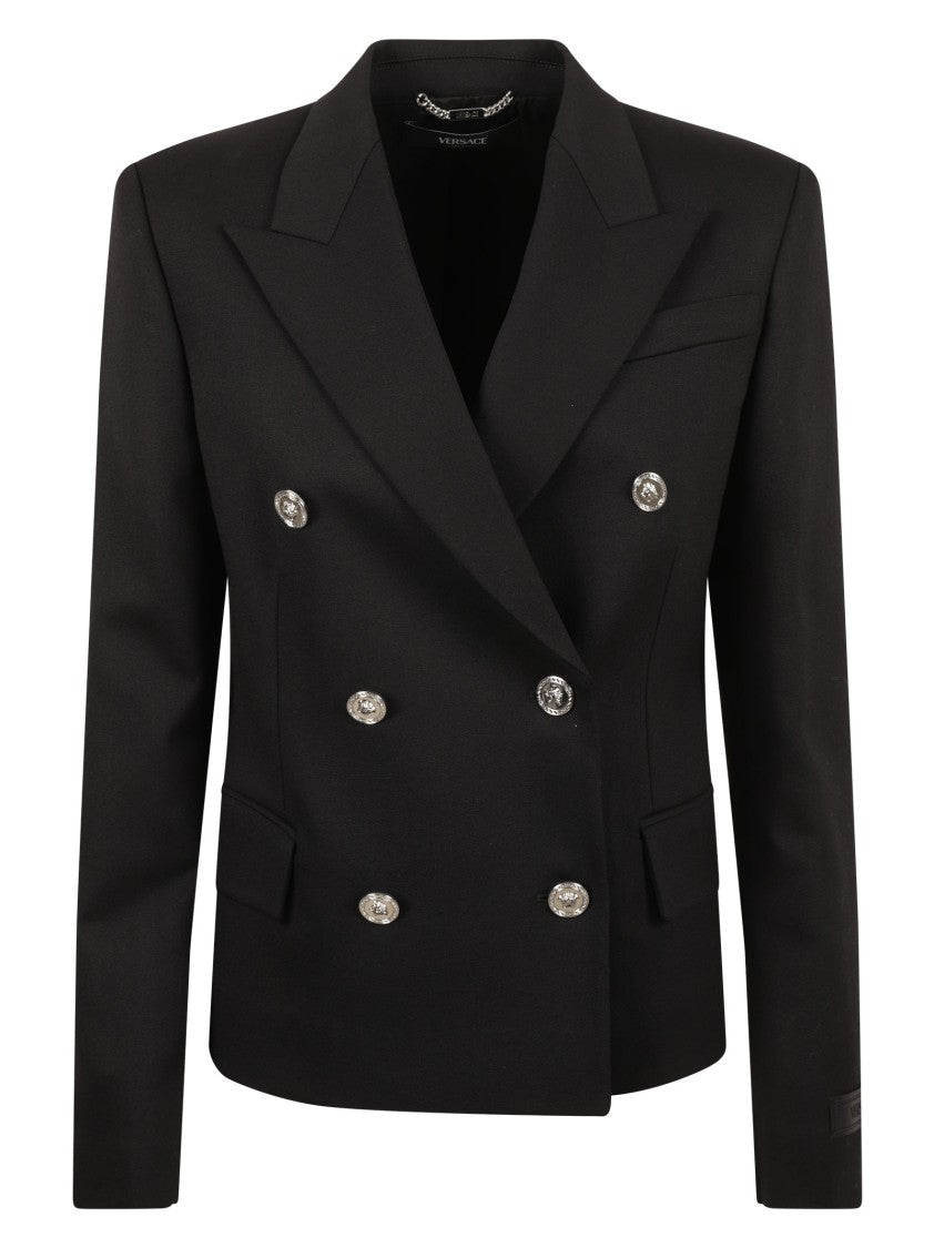 Versace Double-Breasted Black Tailored Jacket