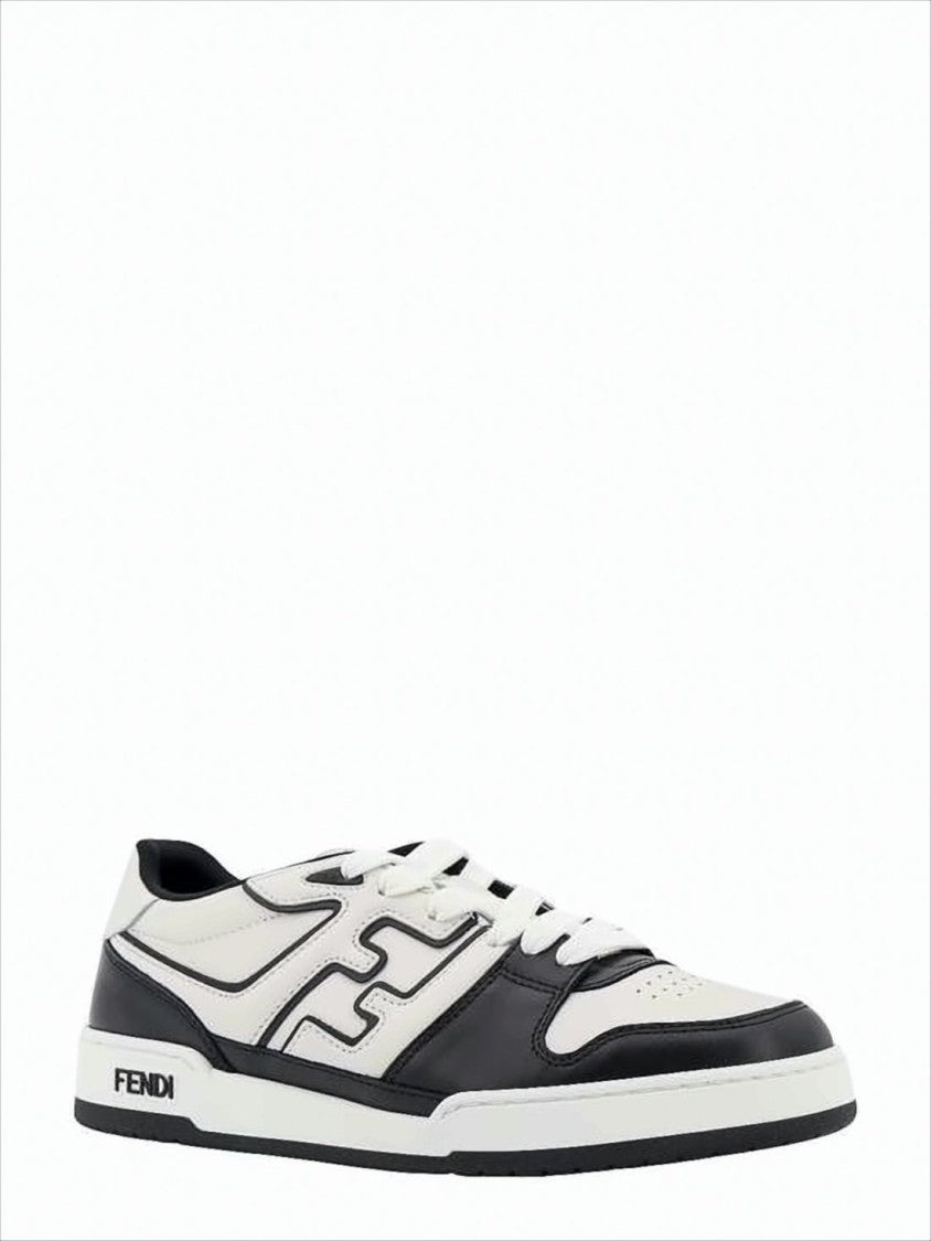 Fendi Low-Top Calf Leather Sneakers With Contrasting Panels