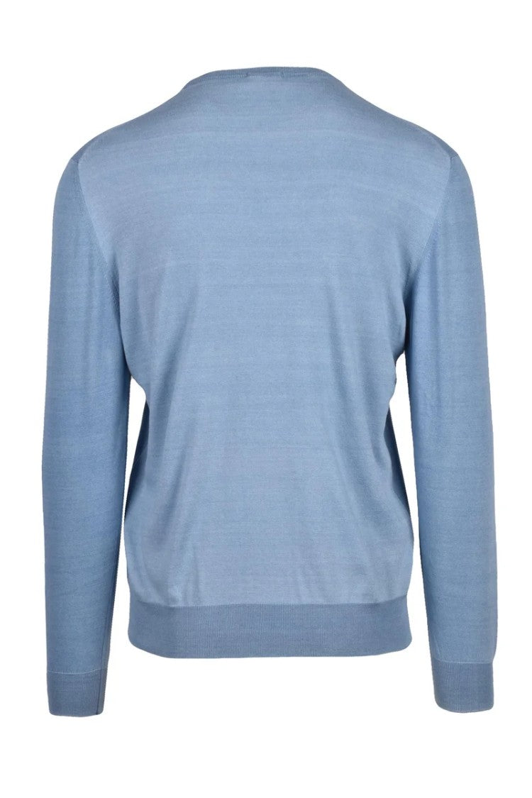 Drumohr Cotton Crew Neck Sweater - Light Blue