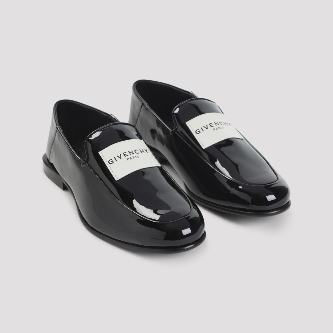 Givenchy Black Calf Leather Label Loafer