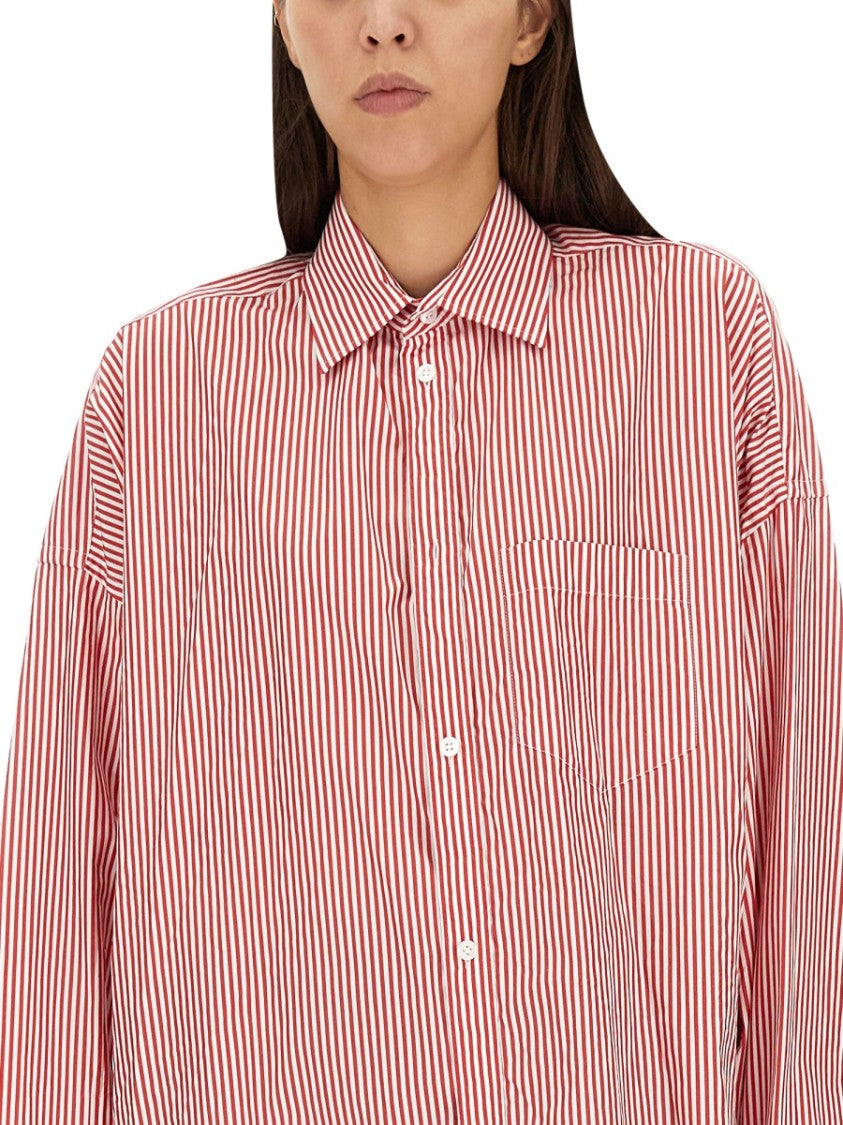 Balenciaga Minimalist White Oversized Shirt With Iconic Logo