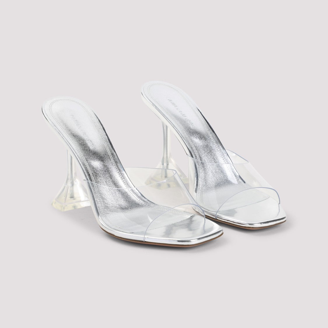 Amina Muaddi Metallic Leather Slippers