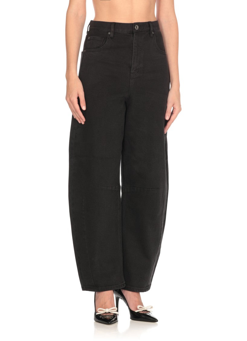 Self-Portrait High-Waisted Relaxed Fit Black Jeans
