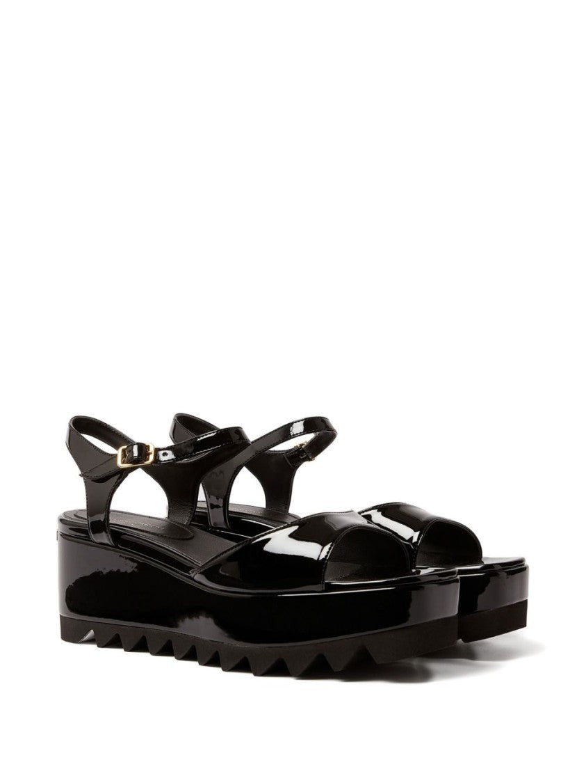 Stella Mccartney Glossy Black Platform Flats