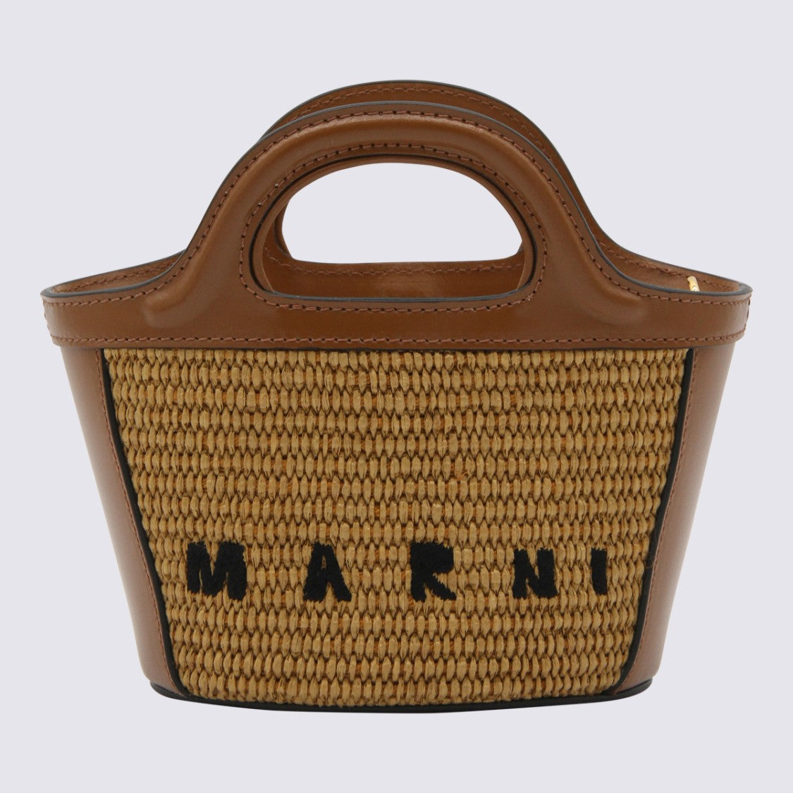 Marni Brown Tropicalia Mini Top Handle Bag