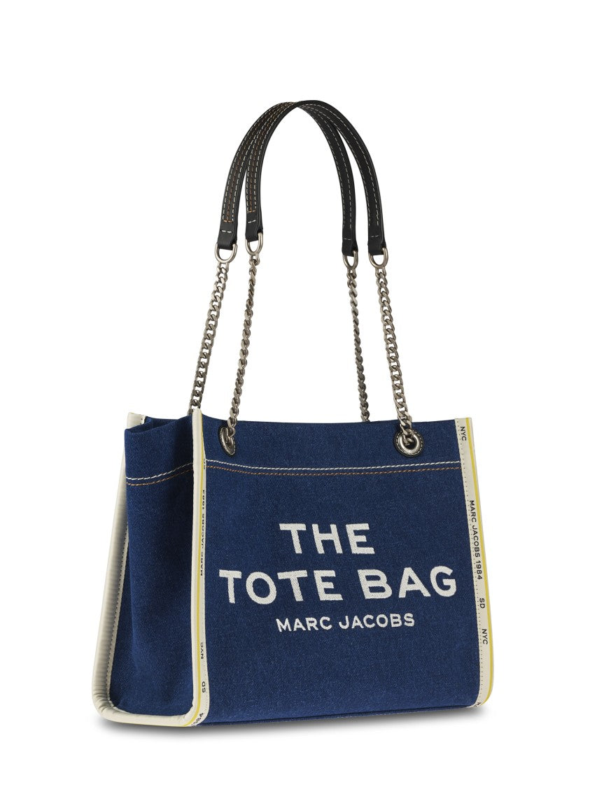 Marc Jacobs Medium Denim Tote With Chain Straps