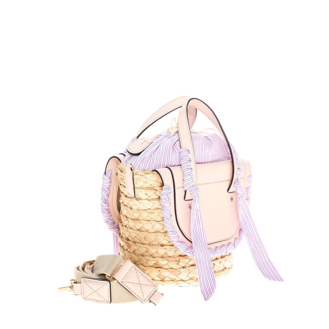 Cuba Lab Habanera Leather And Rafia Bag