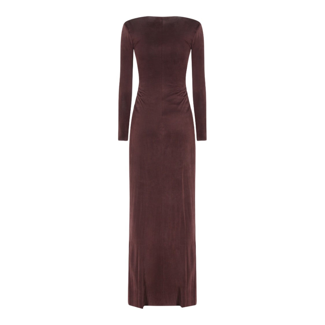 Elisabetta Franchi Rich Brown Fitted Bodice Dress