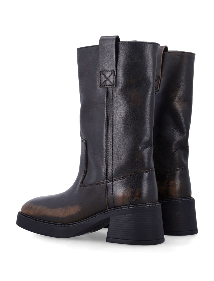 Miista Inaya Brush-Off-Leather Ankle Boots