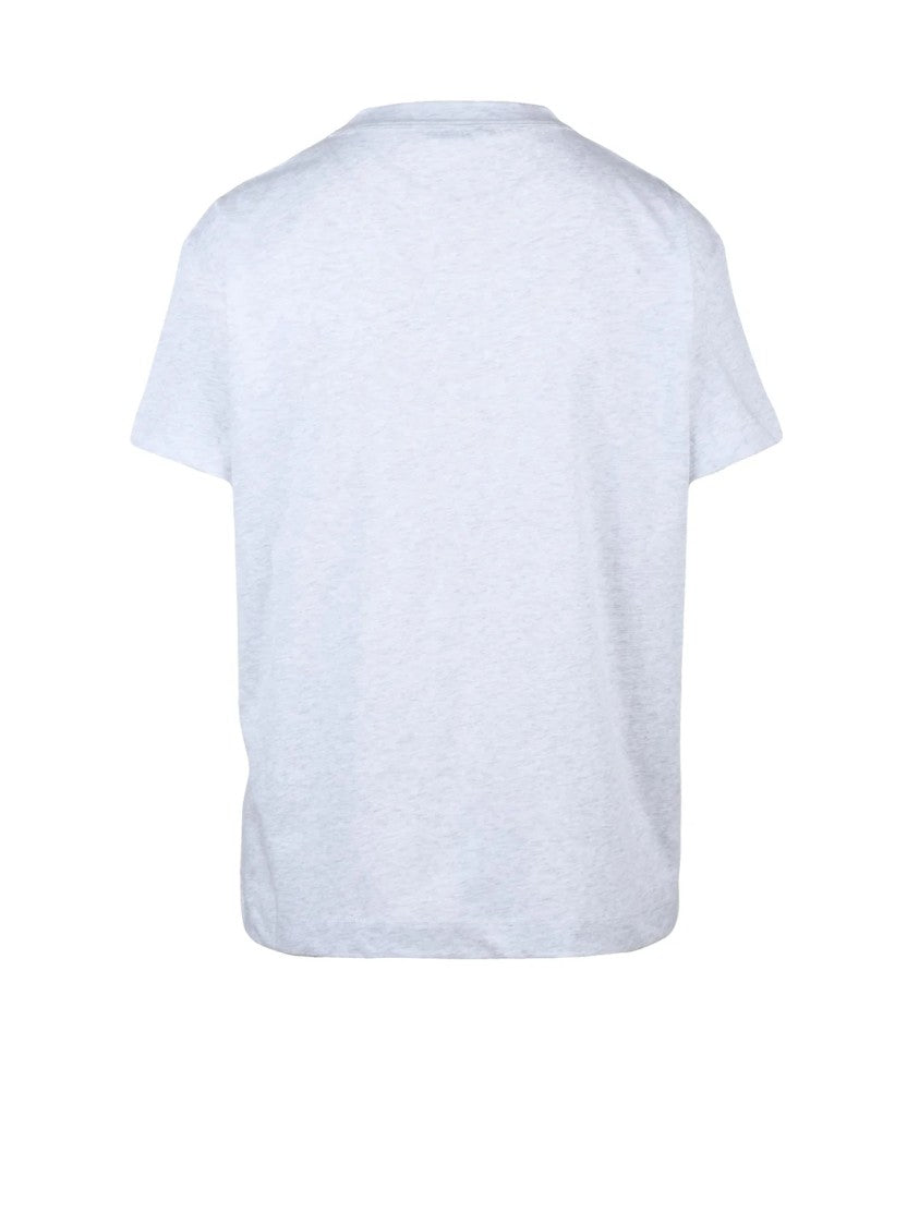 Brunello Cucinelli Light Grey Cotton Striped T-Shirt