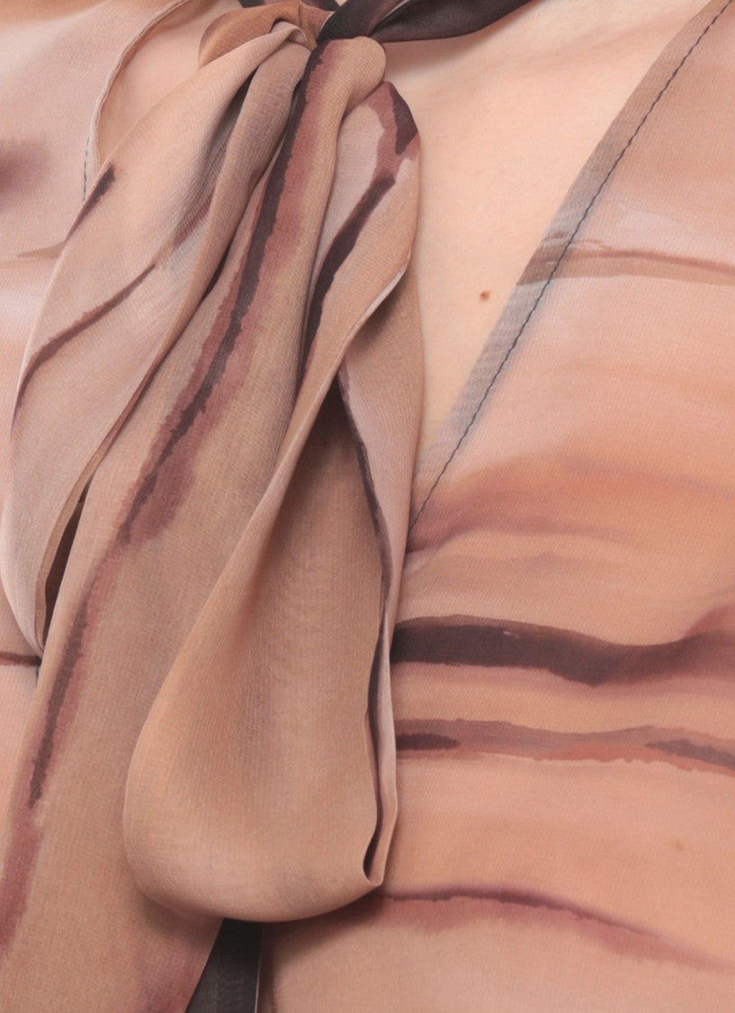 Elisabetta Franchi Chiffon Animalier Blouse