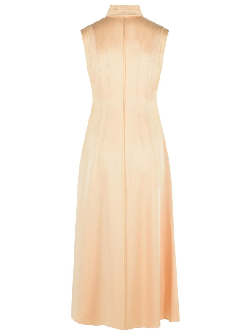 Jil Sander Acetate And Peach Viscose Dress