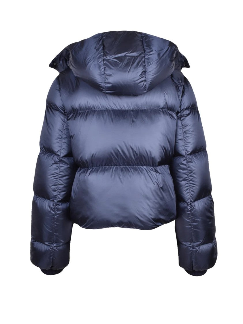 Add Blue Polyamide Short Down Jacket