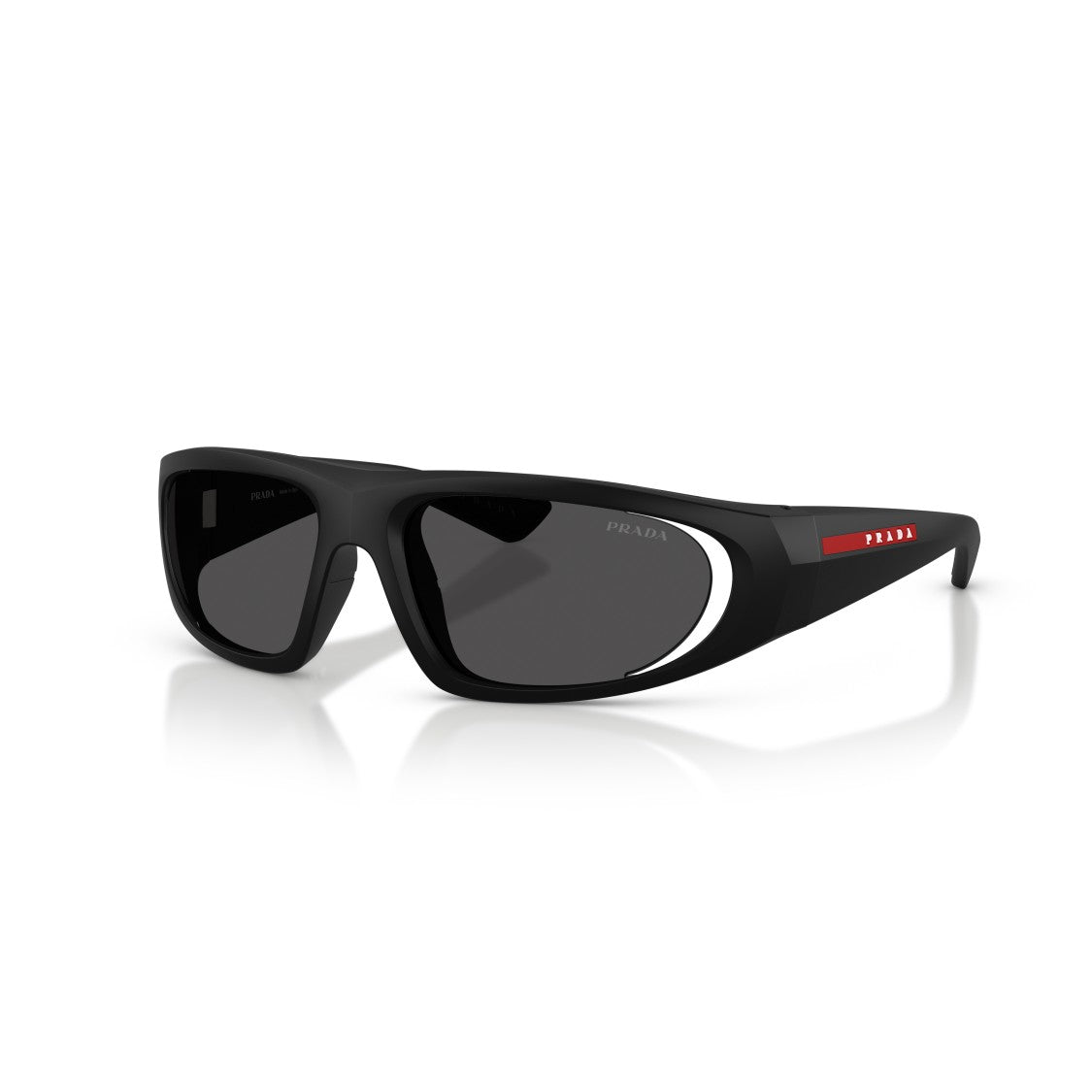 Prada Linea Rossa 0Ps B03s Wraparound Design Black Sunglasses
