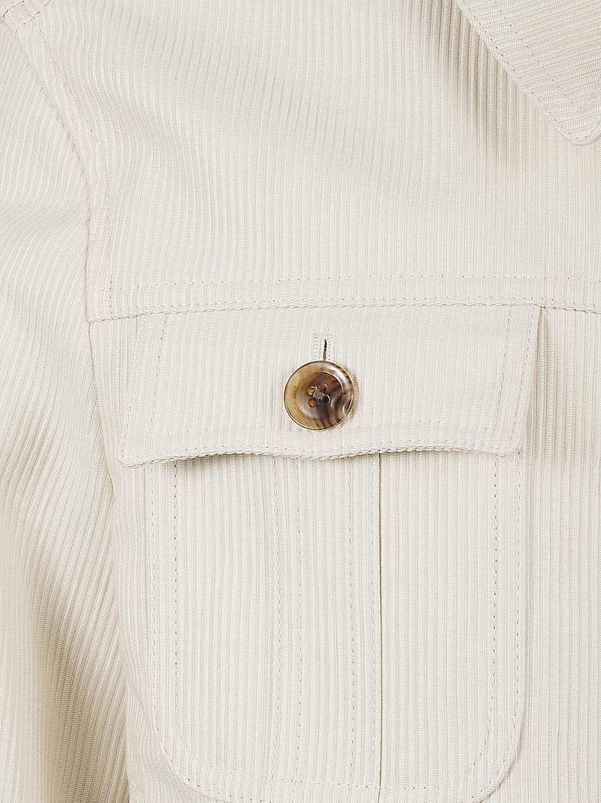 Tom Ford Structured Zip-Front Coat With Ribbed Texture