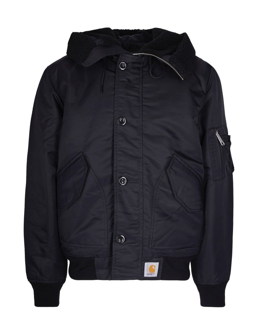 Carhartt Wip Water-Repellent Nylon Bomber Jacket With Adjustable Hood