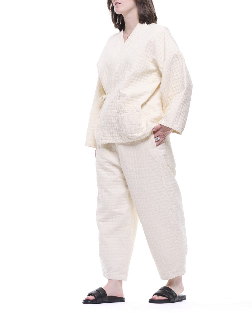 Eat Dust 673 Wide-Leg Karate Pants With Textured Cotton Finish