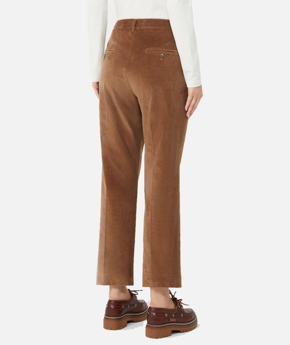 Weekend Ribbed Slim Fit Trousers With Structured Design
