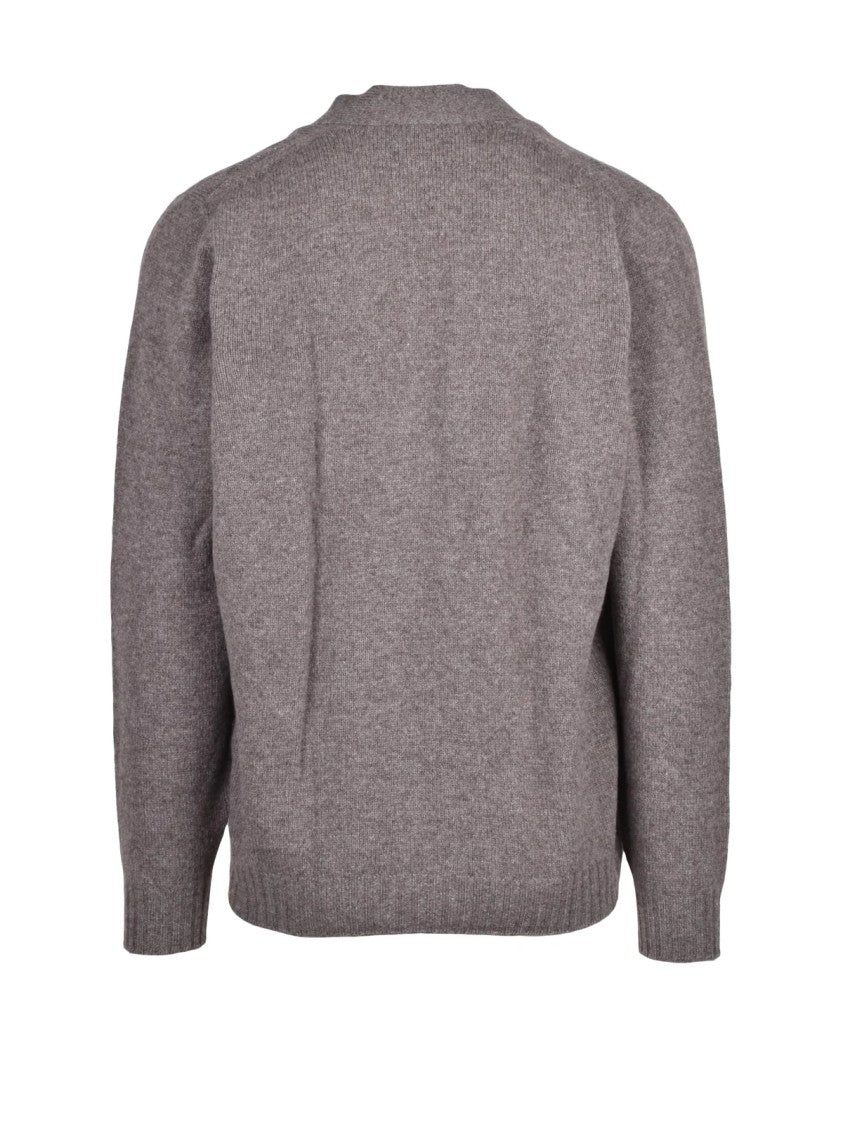 Drumohr Grey Wool V-Neck Cardigan