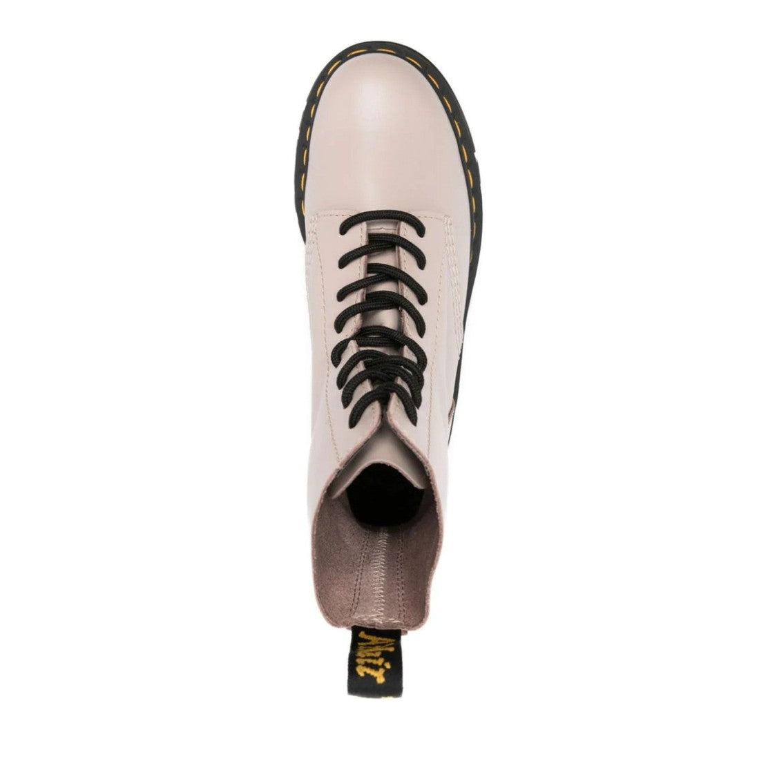 Dr. Martens Beige Audrick 8-Eye Lux Chunky Sole Leather Ankle Boots