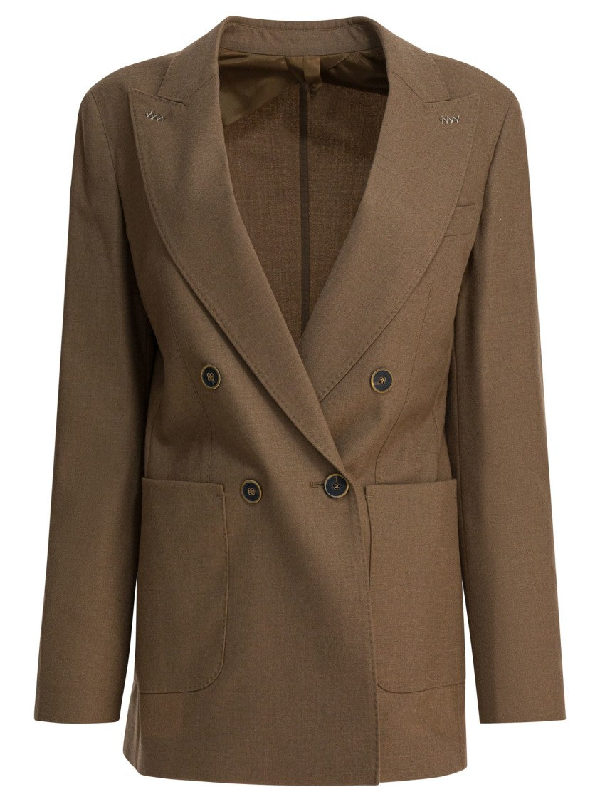 Max Mara Double-Breasted Cashmere Blazer With Structured Silhouette
